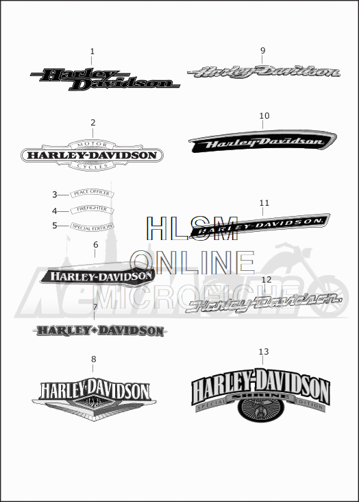 Запчасти для Мотоцикла Harley-Davidson 2019 FLTRX ROAD GLIDE (KH) Раздел: FUEL TANK DECALS AND NAME PLATES | топливный бак наклейки и фирменные таблички
