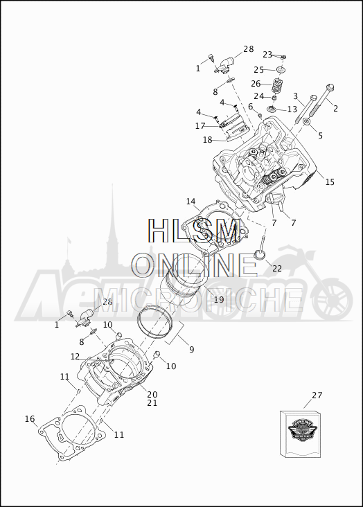 Запчасти для Мотоцикла Harley-Davidson 2019 XG750 STREET 750 (NB) Раздел: CYLINDERS W/HEADS AND VALVES | цилиндры вместе с головки и клапаны