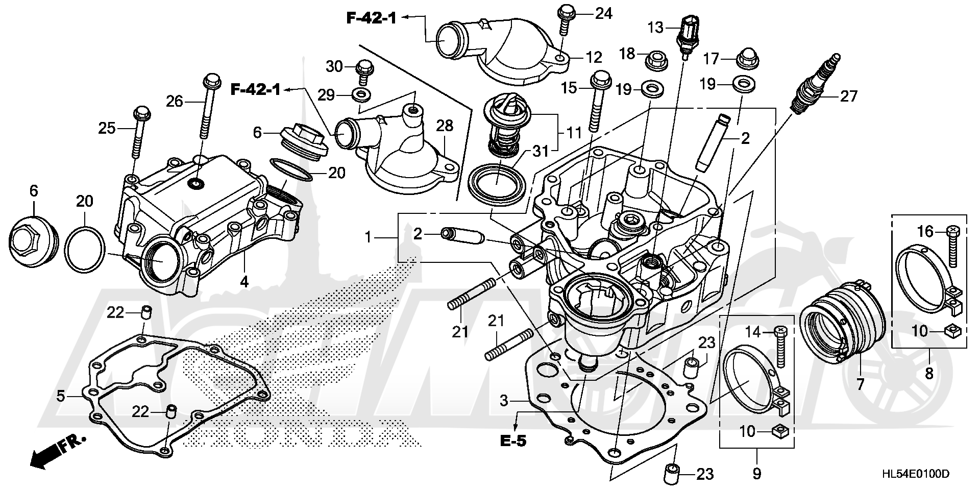 Запчасти для Квадроцикла Honda 2019 SXS500M Раздел: CYLINDER HEAD | головка цилиндра