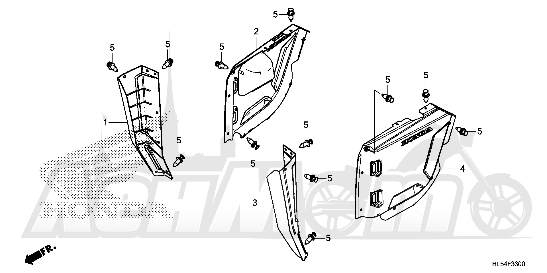 Запчасти для Квадроцикла Honda 2019 SXS500M Раздел: SIDE COVER | боковая сторона крышка