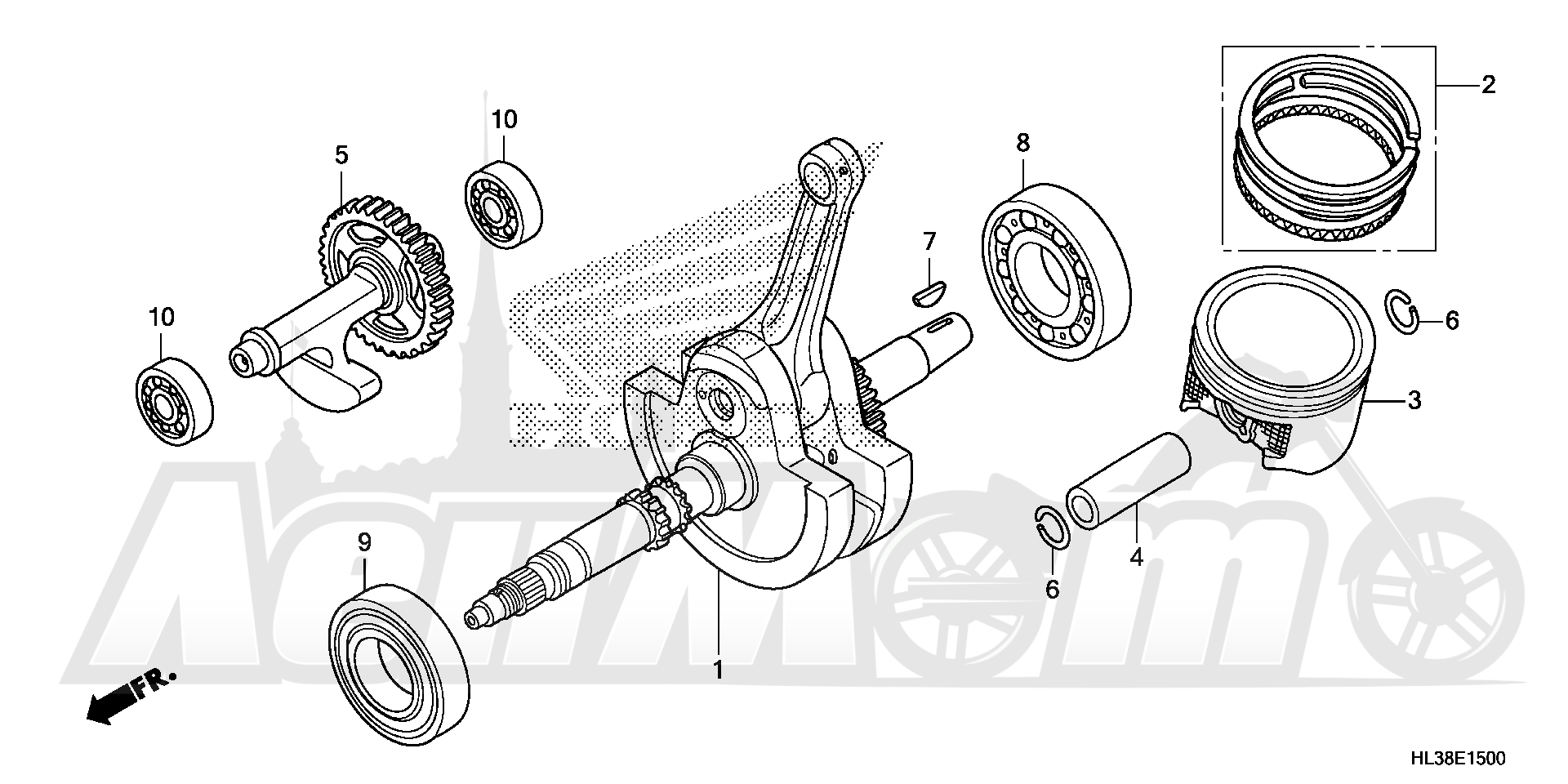 Запчасти для Квадроцикла Honda 2019 SXS700M2 Раздел: CRANKSHAFT AND PISTON | коленвал и поршень