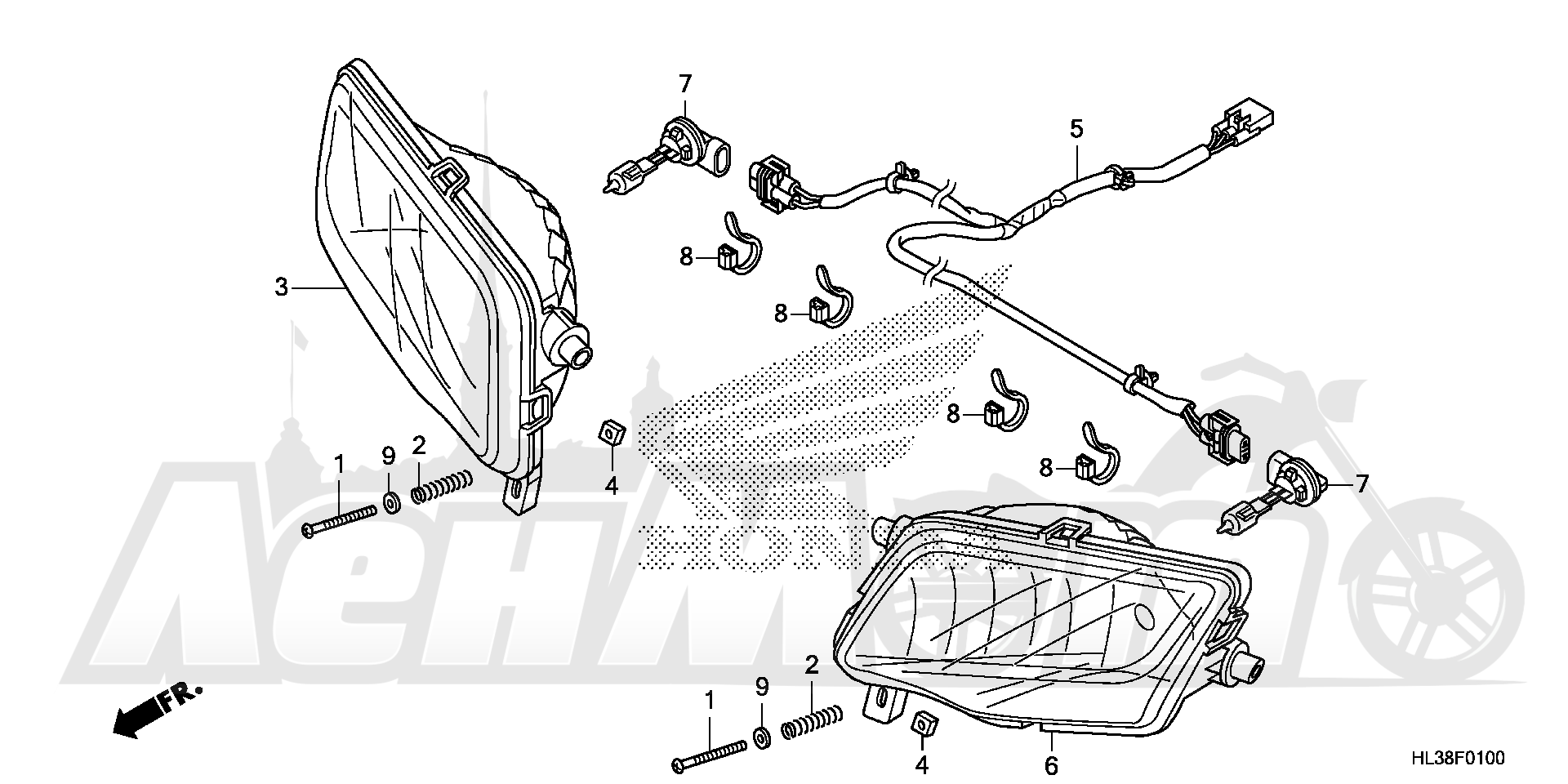Запчасти для Квадроцикла Honda 2019 SXS700M2 Раздел: HEADLIGHT | передняя фара