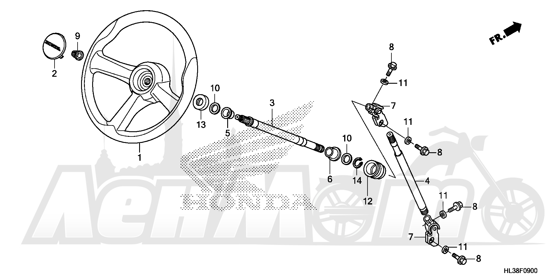 Запчасти для Квадроцикла Honda 2019 SXS700M2 Раздел: STEERING WHEEL AND STEERING | рулевое колесо (руль) и рулевое управление