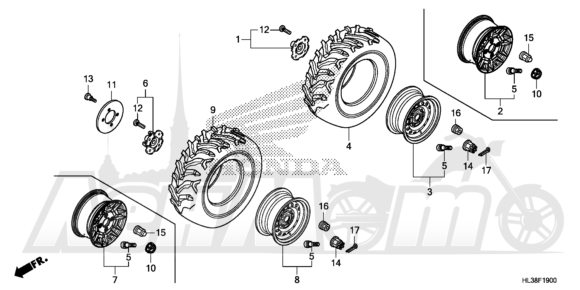 Запчасти для Квадроцикла Honda 2019 SXS700M2 Раздел: WHEEL | колесо