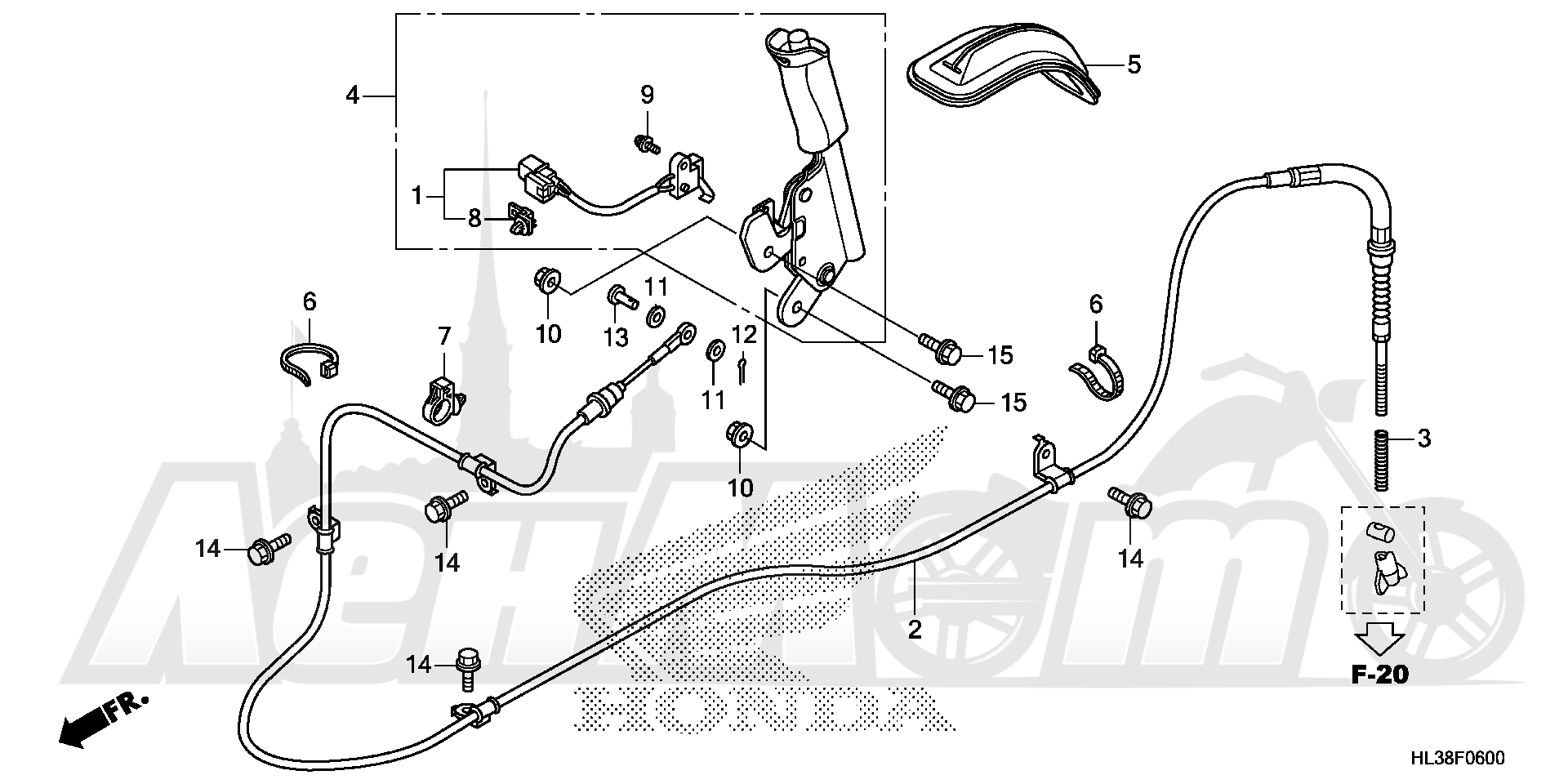 Запчасти для Квадроцикла Honda 2019 SXS700M2D Раздел: PARKING BRAKE | стояночный тормоз