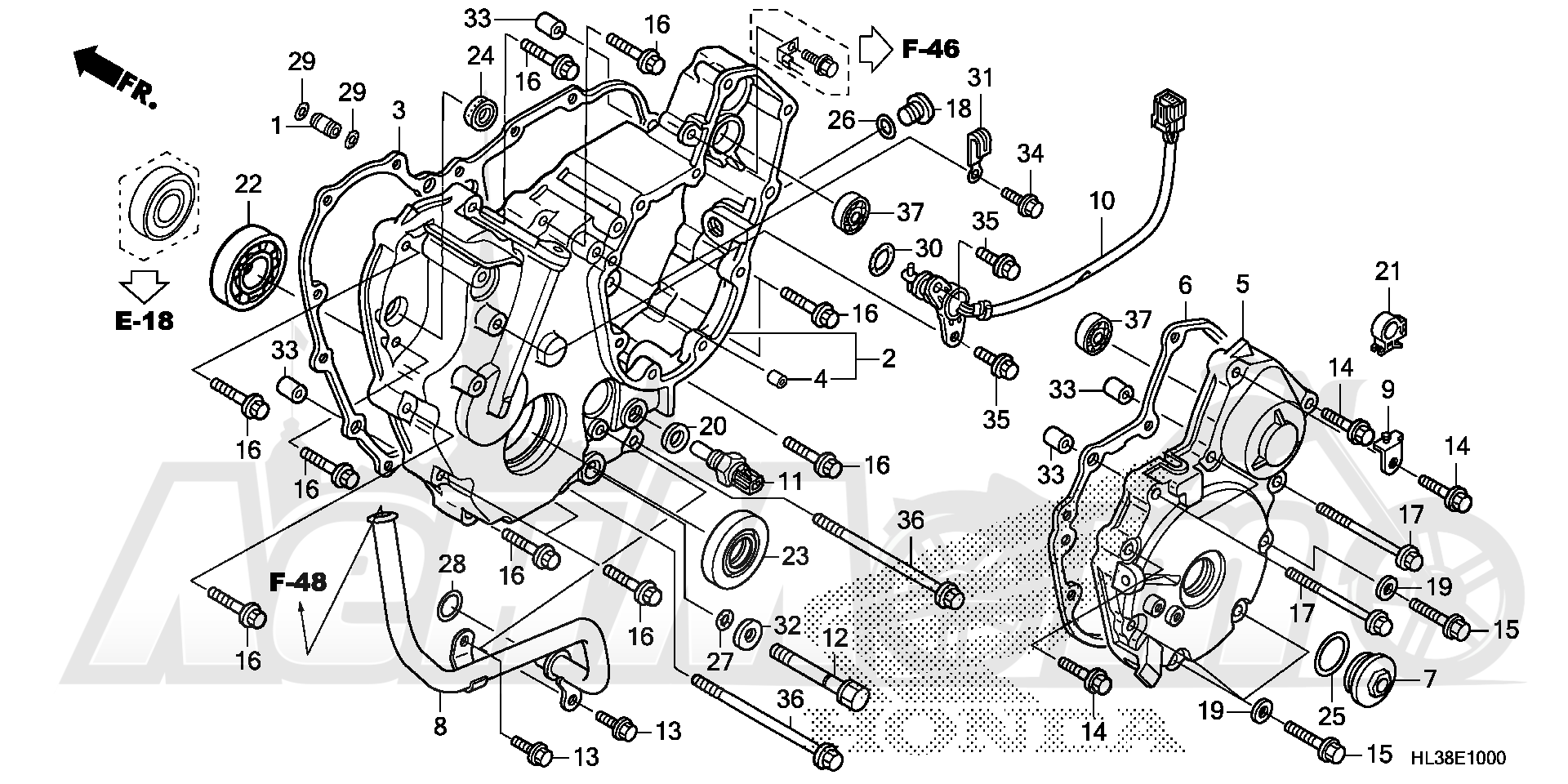 Запчасти для Квадроцикла Honda 2019 SXS700M2D Раздел: REAR CRANKCASE COVER | зад крышка картера