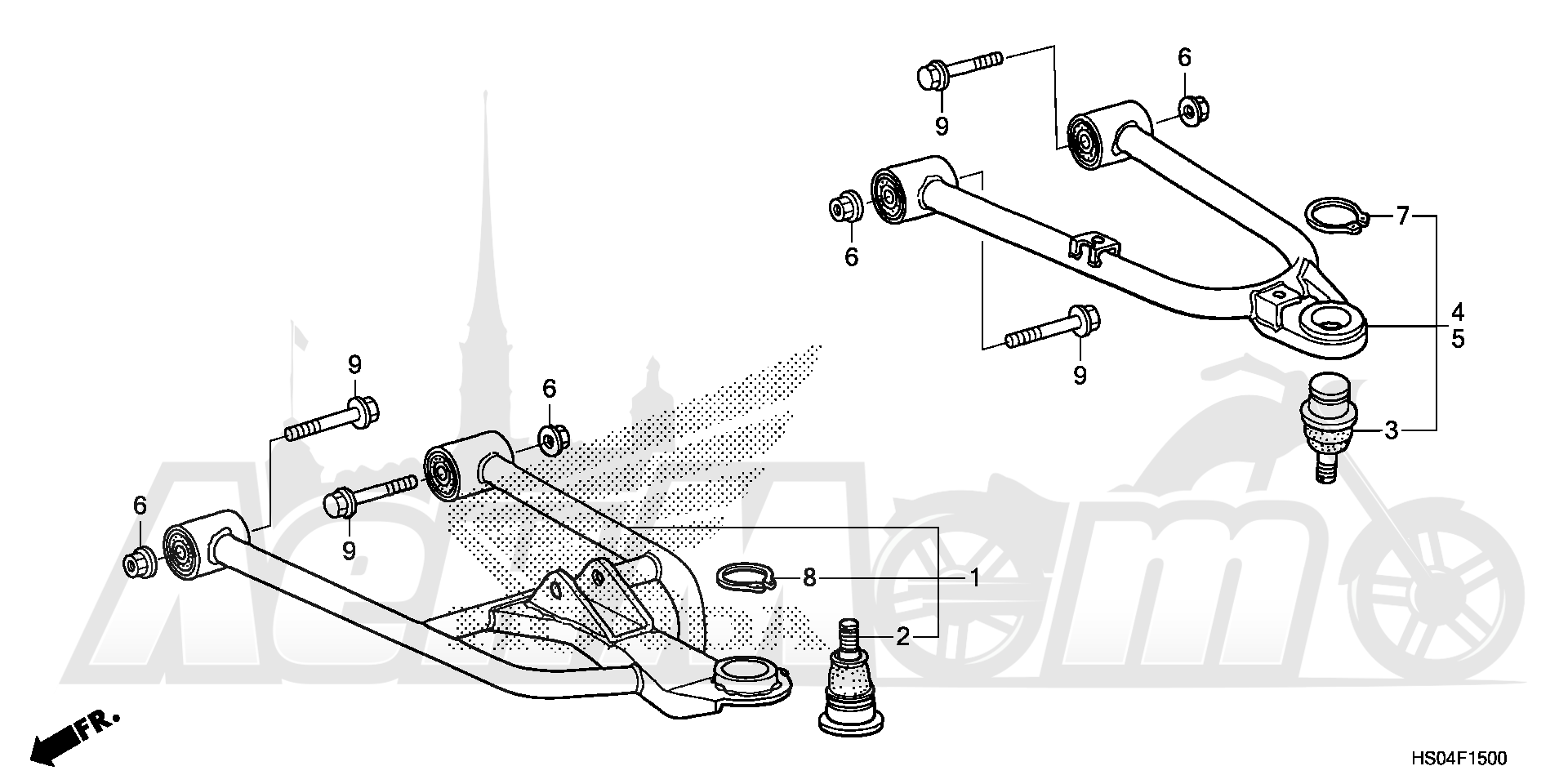 Запчасти для Квадроцикла Honda 2019 TRX250TE1 Раздел: FRONT ARM | передний рычаг