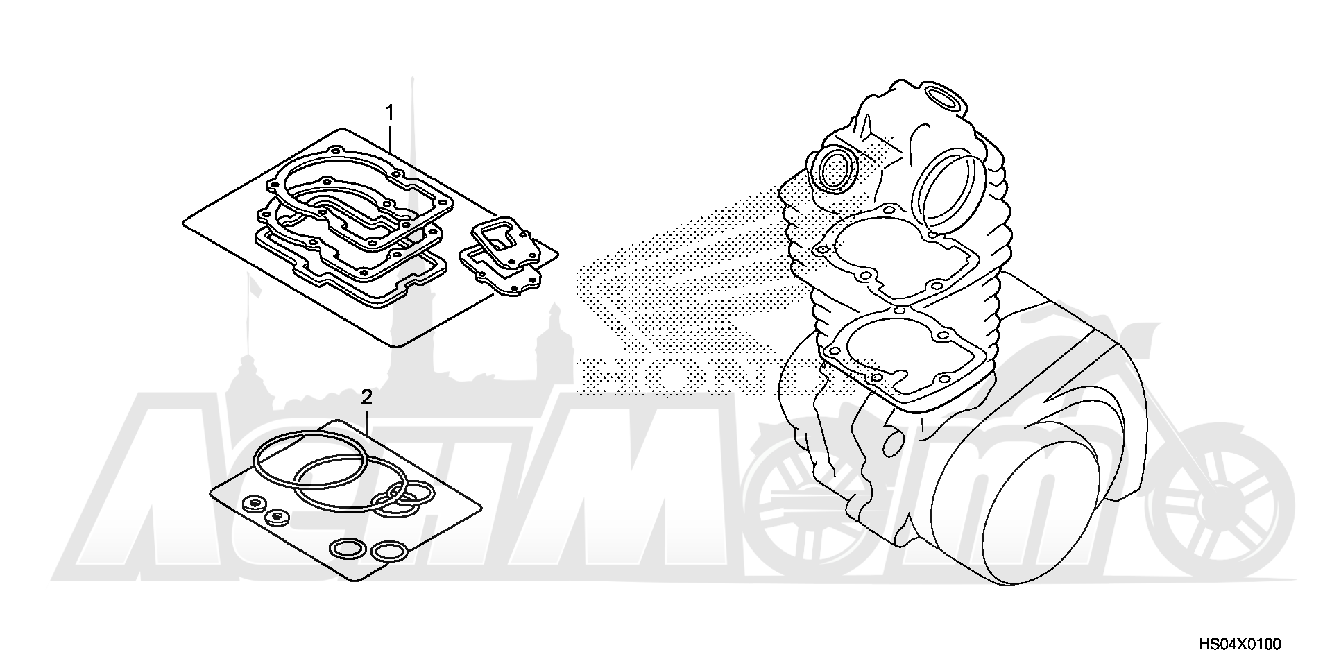 Запчасти для Квадроцикла Honda 2019 TRX250TE1 Раздел: GASKET KIT A | комплект прокладок A