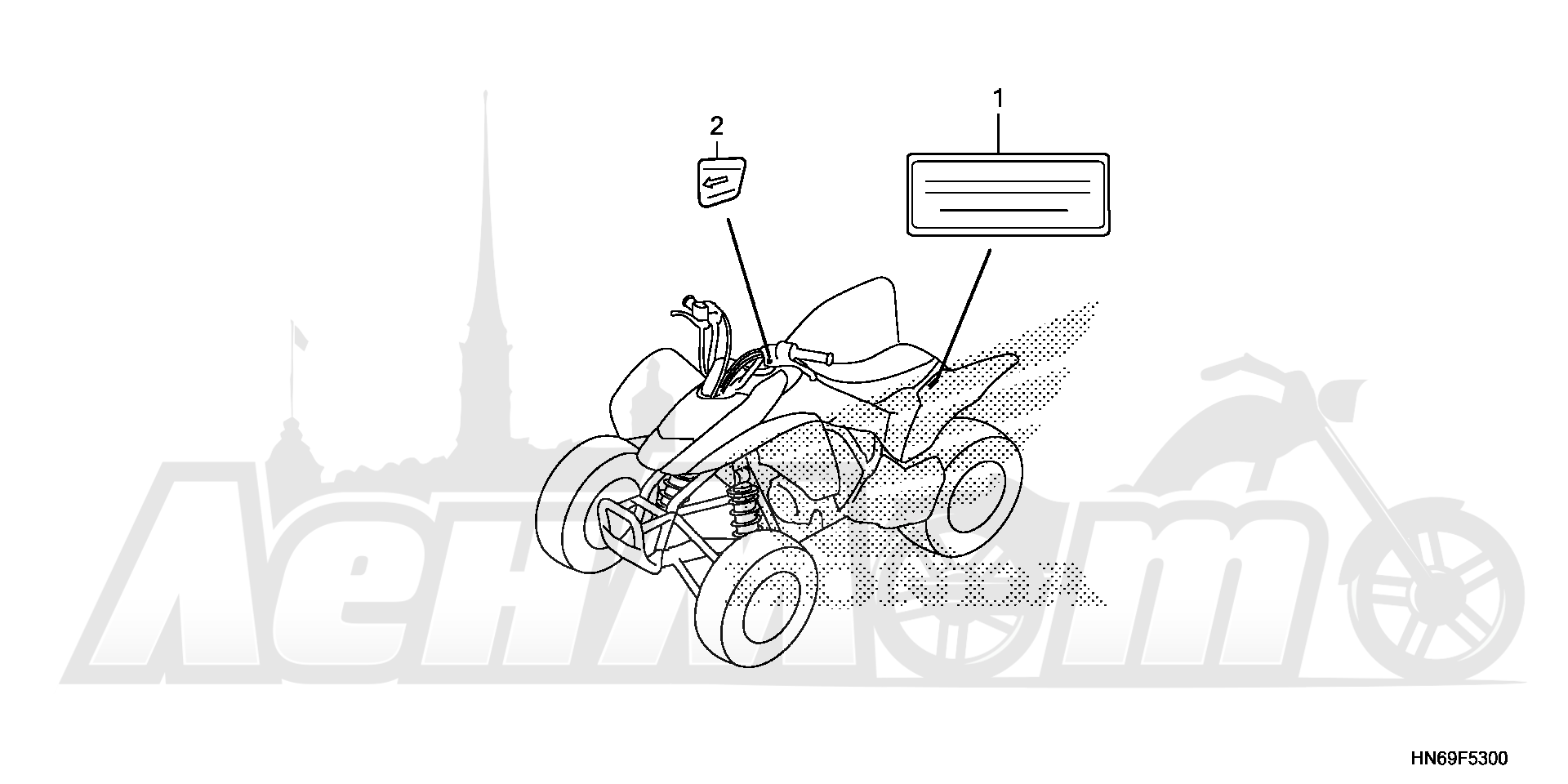 Запчасти для Квадроцикла Honda 2019 TRX250X Раздел: CAUTION LABEL | предупреждение этикетка, метка