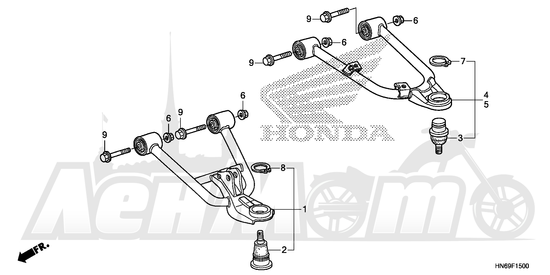 Запчасти для Квадроцикла Honda 2019 TRX250X Раздел: FRONT ARM | передний рычаг