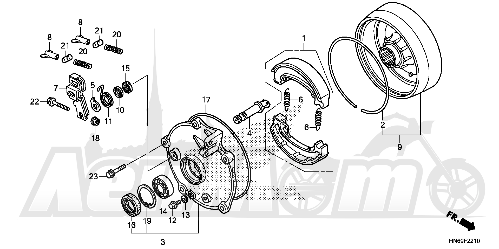 Запчасти для Квадроцикла Honda 2019 TRX250X Раздел: REAR BRAKE PANEL | задний тормоз панель