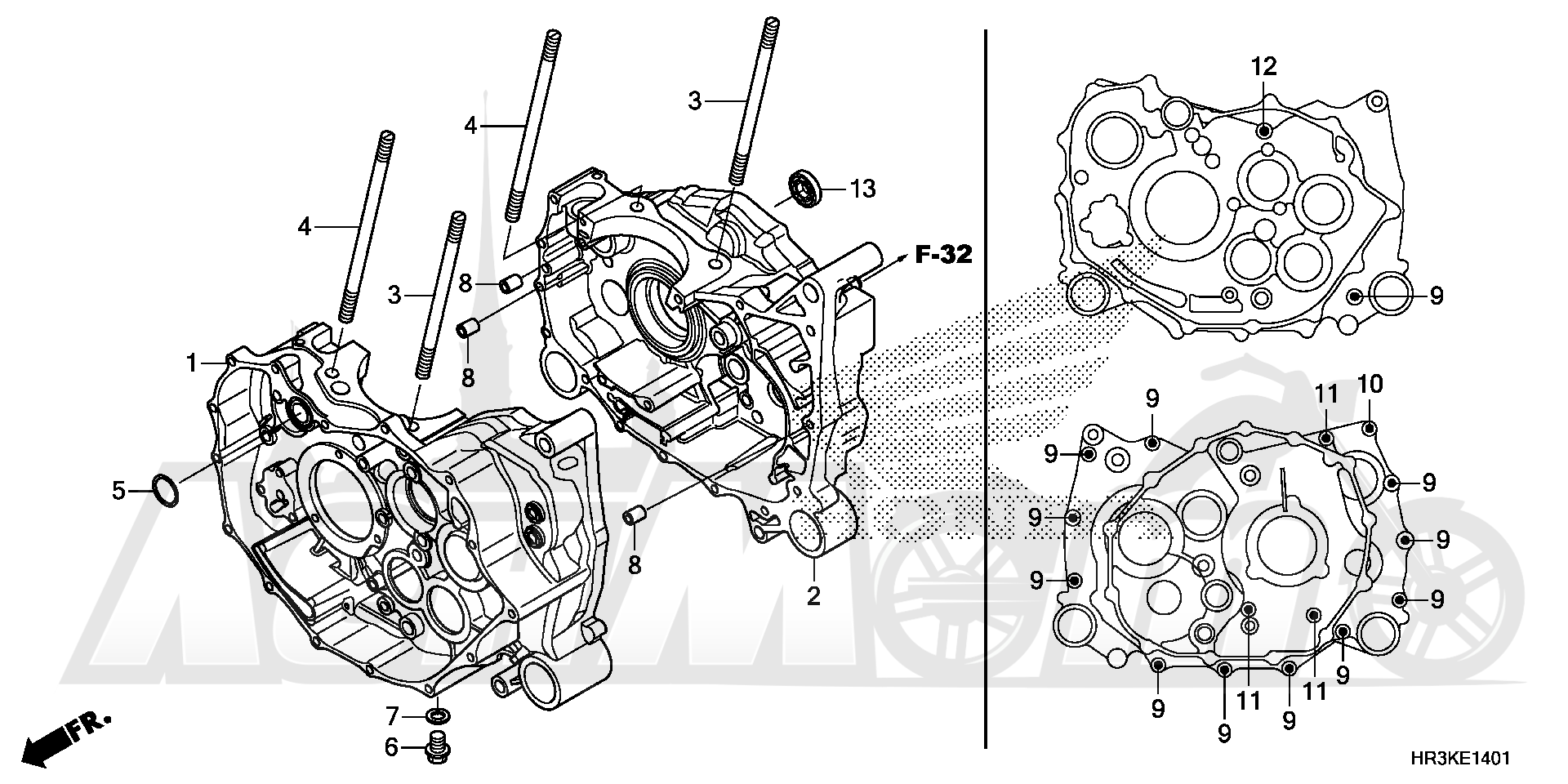 Запчасти для Квадроцикла Honda 2019 TRX420FA2 Раздел: CRANKCASE (2) | картер (2)