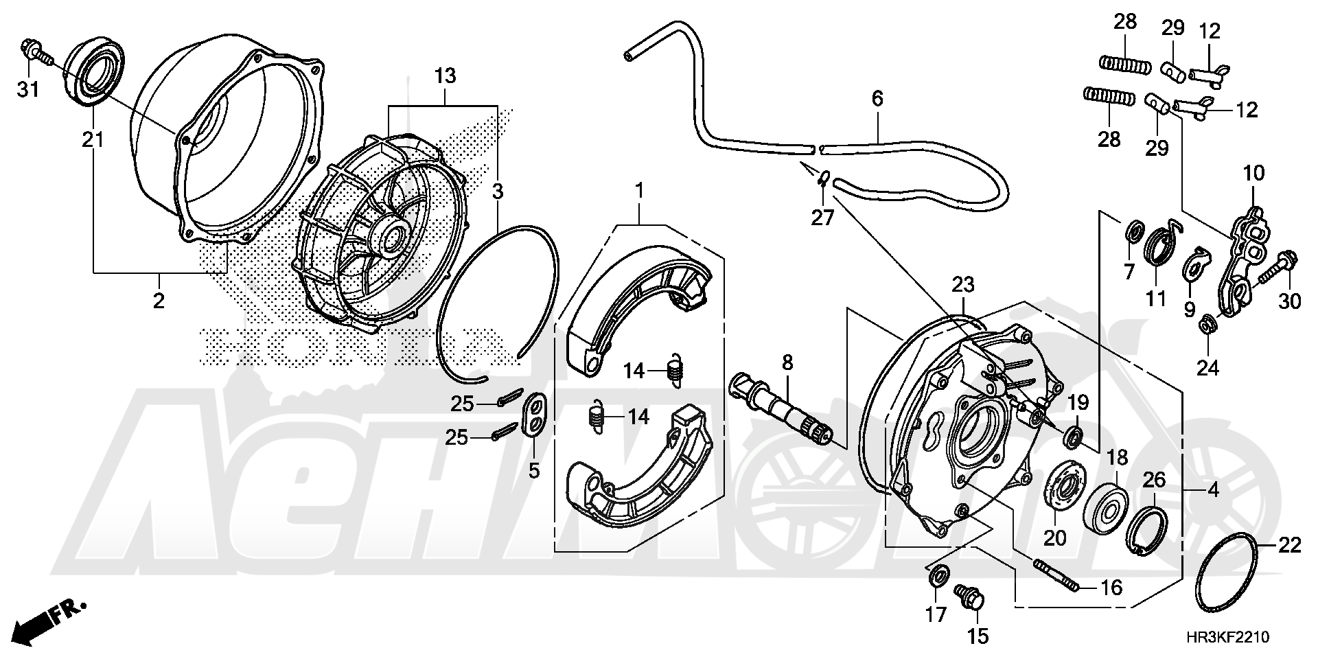 Запчасти для Квадроцикла Honda 2019 TRX420FA2 Раздел: REAR BRAKE PANEL | задний тормоз панель