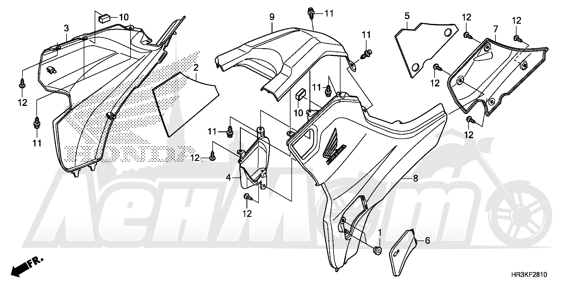 Запчасти для Квадроцикла Honda 2019 TRX420FA2 Раздел: SIDE COVER AND TANK COVER | боковая сторона крышка и бак крышка