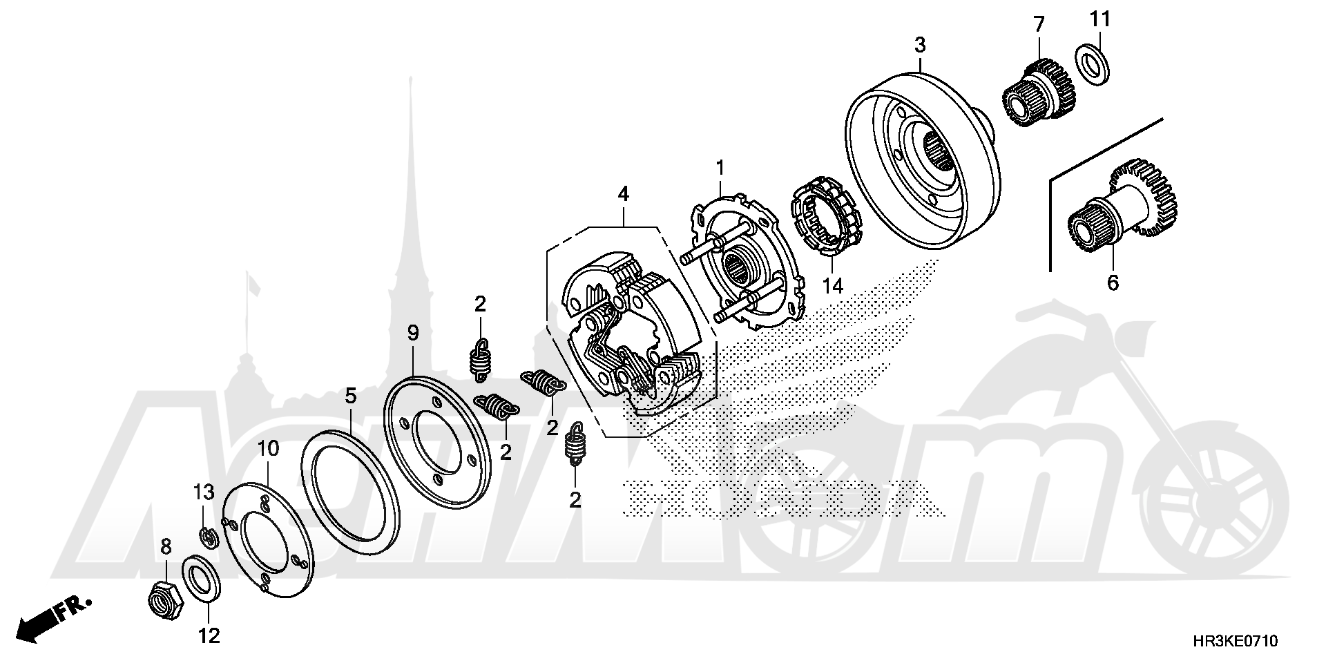Запчасти для Квадроцикла Honda 2019 TRX420FA2 Раздел: STARTING CLUTCH | запуск сцепление
