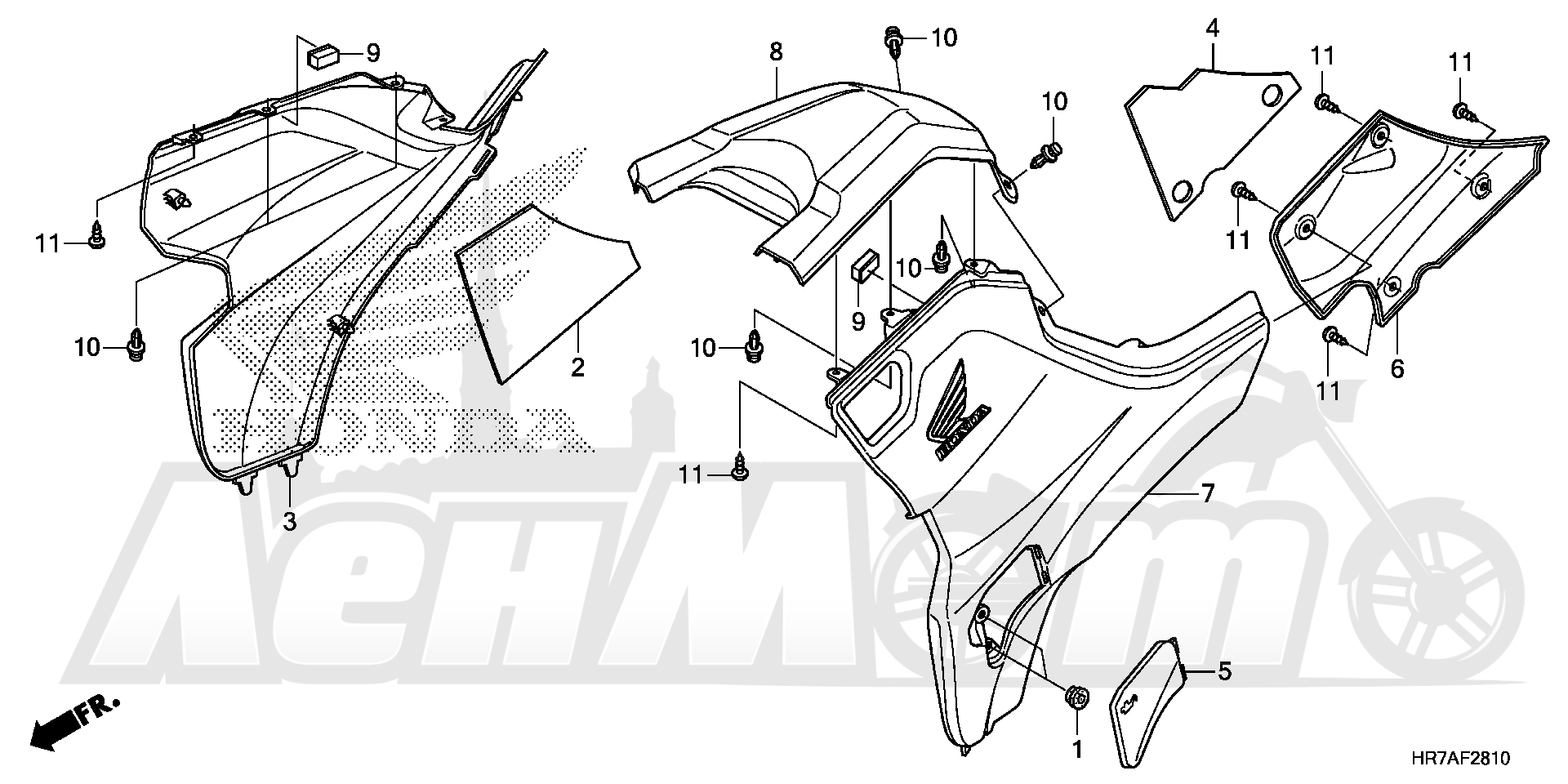 Запчасти для Квадроцикла Honda 2019 TRX420FA5 Раздел: SIDE COVER AND TANK COVER | боковая сторона крышка и бак крышка