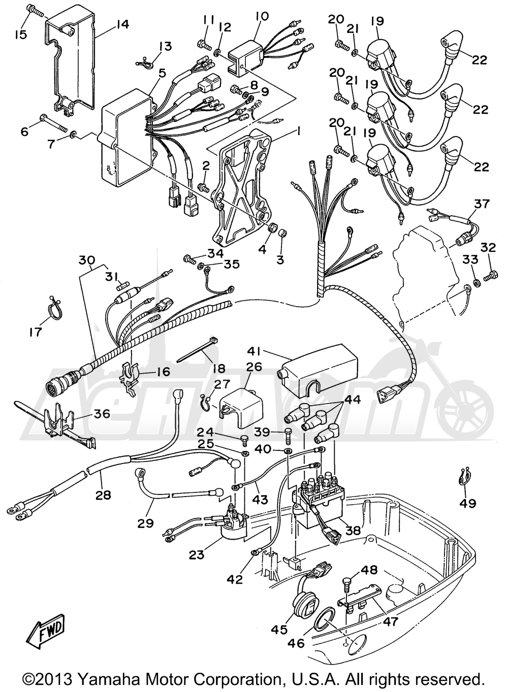 Запчасти для Лодочного мотора Yamaha 1999 P60TLHX Раздел: ELECTRICAL 1 | электрика 1