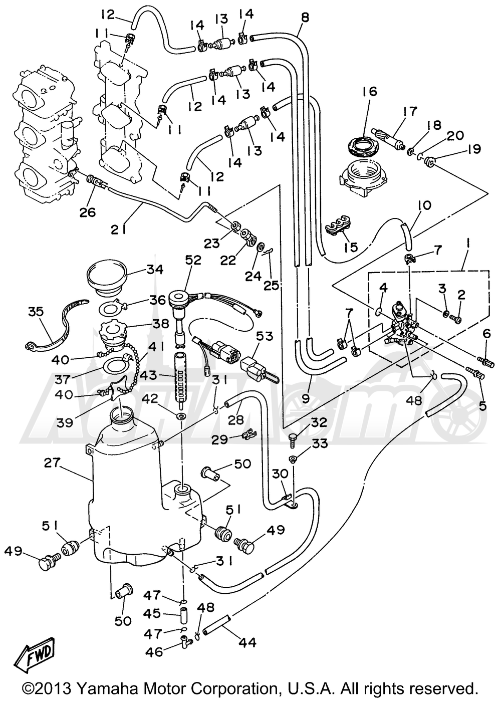 Запчасти для Лодочного мотора Yamaha 1999 P75TLHX Раздел: OIL PUMP | маслянный насос