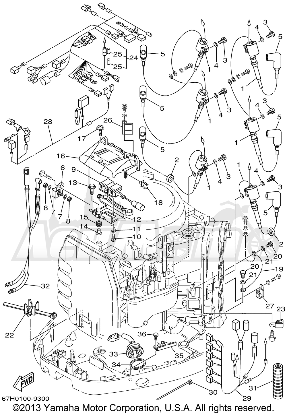 Запчасти для Лодочного мотора Yamaha 1999 PX150TLRX Раздел: ELECTRICAL 2 | электрика 2