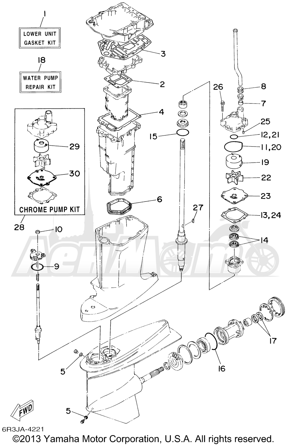 Запчасти для Лодочного мотора Yamaha 1999 PX150TLRX Раздел: REPAIR KIT 2 | ремкомплект 2
