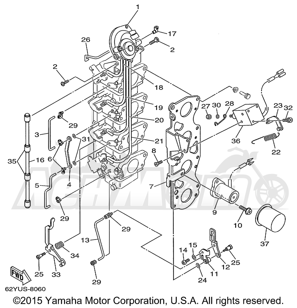 Запчасти для Лодочного мотора Yamaha 1999 T50TLRX/F50TLRX/F40TLRX Раздел: CARBURETOR LINK | карбюратор LINK