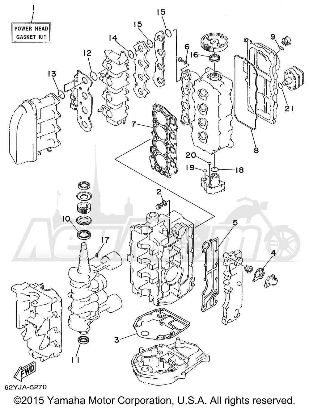 Запчасти для Лодочного мотора Yamaha 1999 T50TLRX/F50TLRX/F40TLRX Раздел: REPAIR KIT 1 | ремкомплект 1