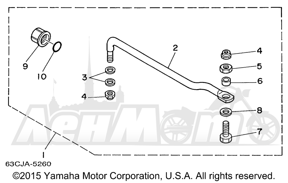 Запчасти для Лодочного мотора Yamaha 1999 T50TLRX/F50TLRX/F40TLRX Раздел: STEERING GUIDE | рулевое управление направляющая