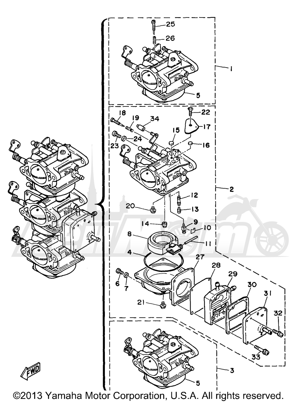 Запчасти для Лодочного мотора Yamaha 1998 25MSHW3/25MLHW3 Раздел: CARBURETOR | карбюратор