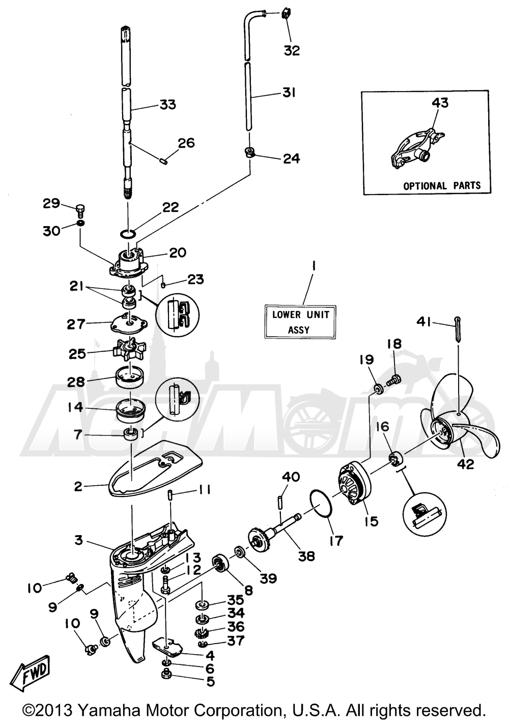 Запчасти для Лодочного мотора Yamaha 1998 2MSHW Раздел: LOWER CASING DRIVE 1 | нижний CASING привод 1