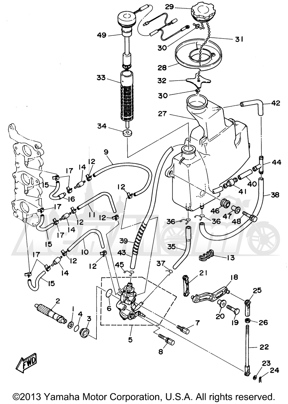 Запчасти для Лодочного мотора Yamaha 1998 30MSHW/30ESRW/30ELRW/30MLHW/30ELHW Раздел: OIL PUMP | маслянный насос