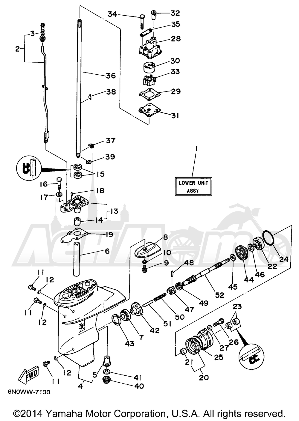 Запчасти для Лодочного мотора Yamaha 1998 6MLHW/6MSHW Раздел: LOWER CASING DRIVE 1 | нижний CASING привод 1