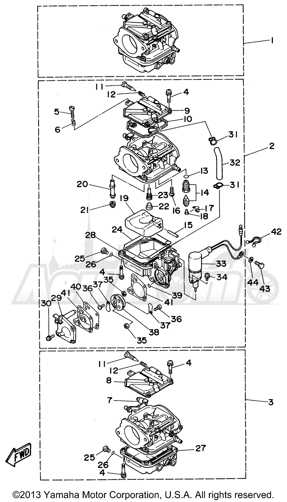 Запчасти для Лодочного мотора Yamaha 1998 70TLRW Раздел: CARBURETOR | карбюратор