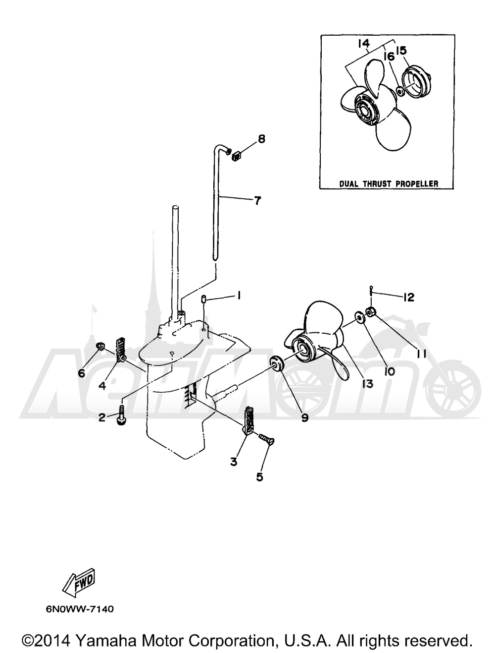 Запчасти для Лодочного мотора Yamaha 1998 8MSHW/8MLHW Раздел: LOWER CASING DRIVE 2 | нижний CASING привод 2