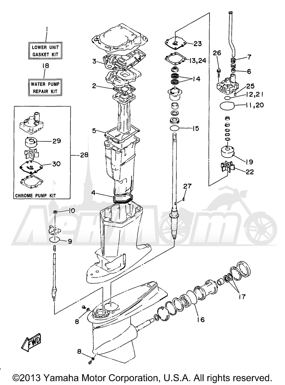 Запчасти для Лодочного мотора Yamaha 1998 C115TXRW/C115TLRW Раздел: REPAIR KIT 2 | ремкомплект 2