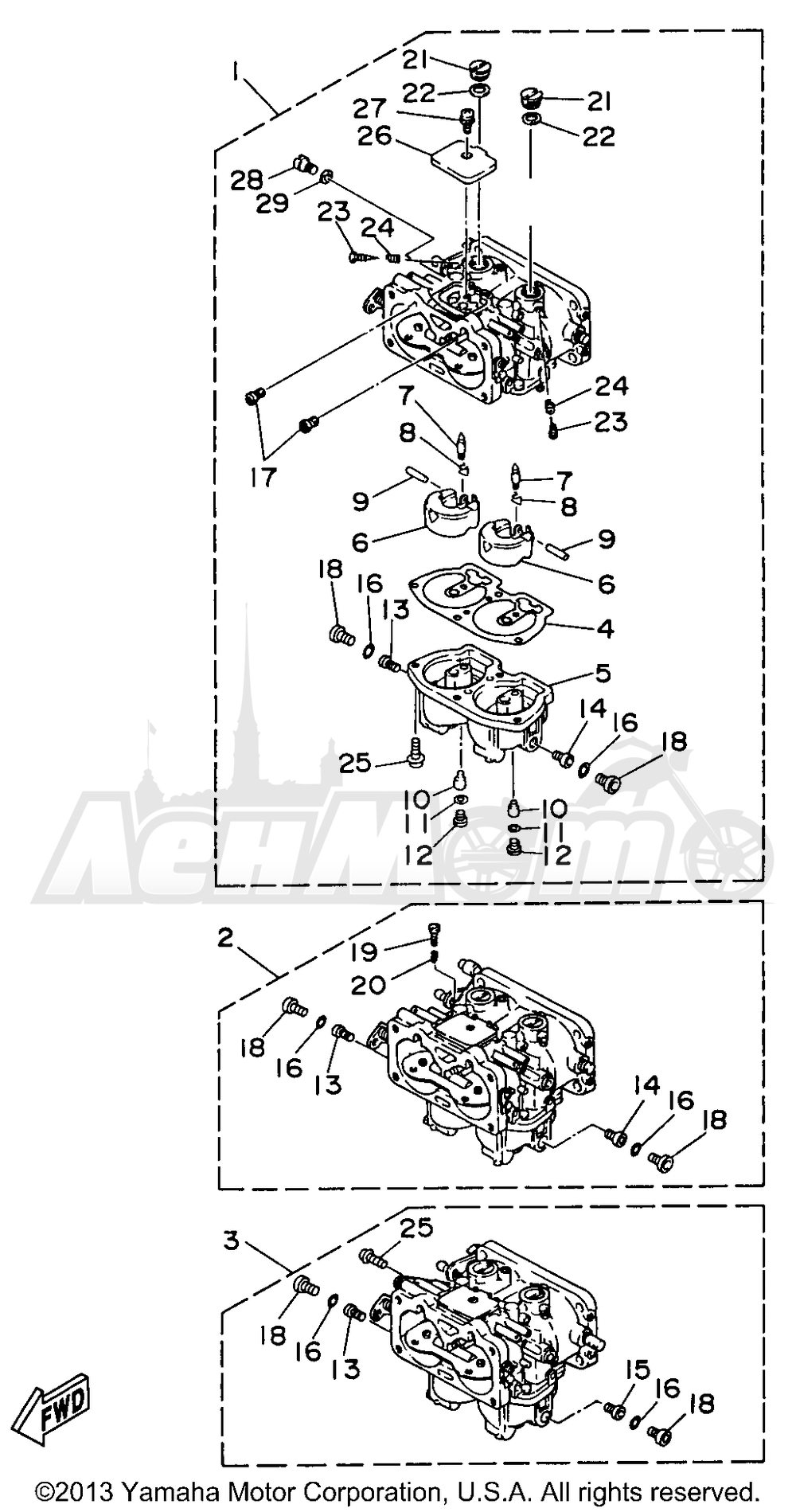 Запчасти для Лодочного мотора Yamaha 1998 C150TXRW/C150TLRW Раздел: CARBURETOR | карбюратор