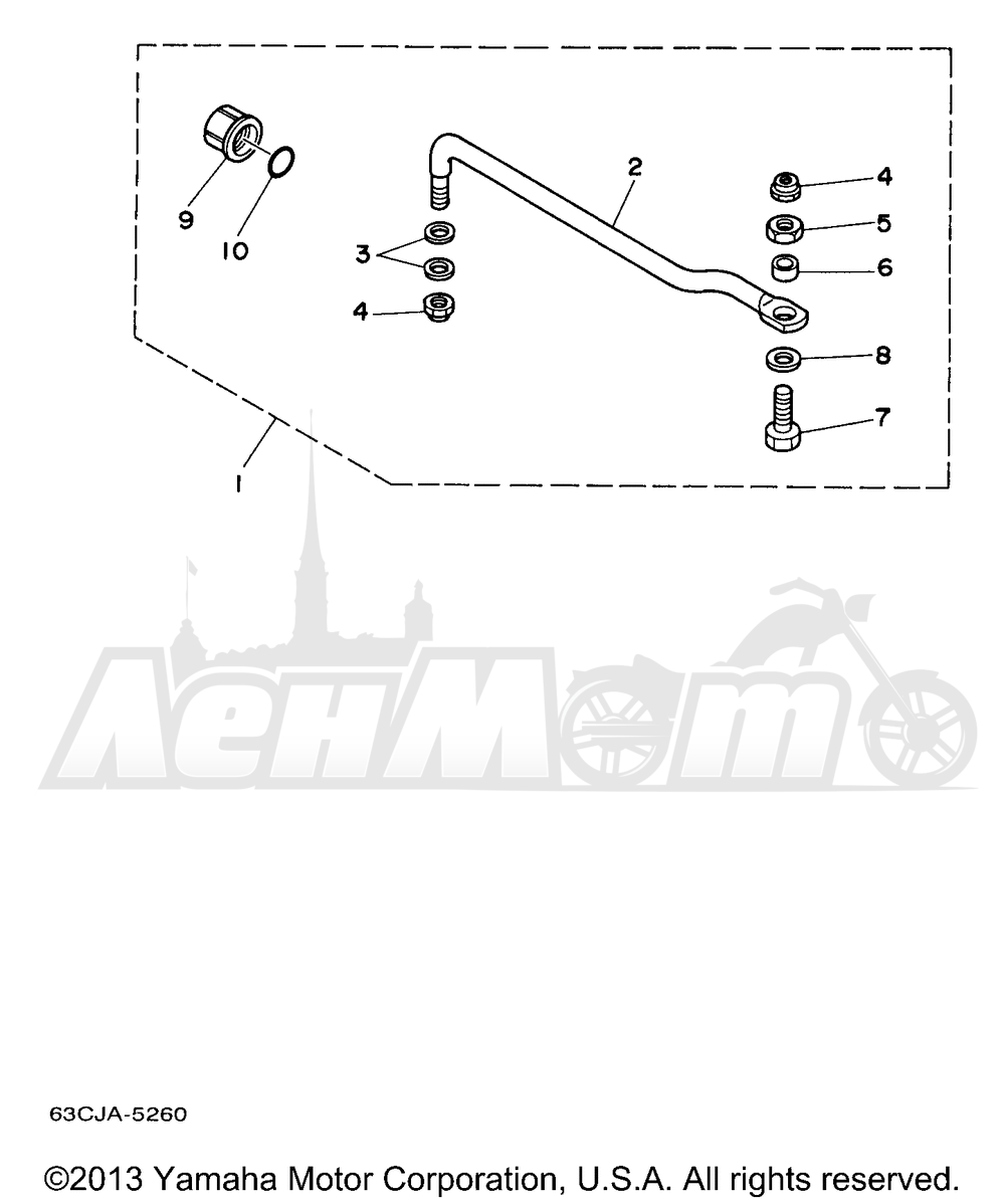 Запчасти для Лодочного мотора Yamaha 1998 C40TLRW Раздел: ALTERNATE STEERING GUIDE ATTACHMENT | ALTERNATE рулевое управление направляющая ATTACHMENT