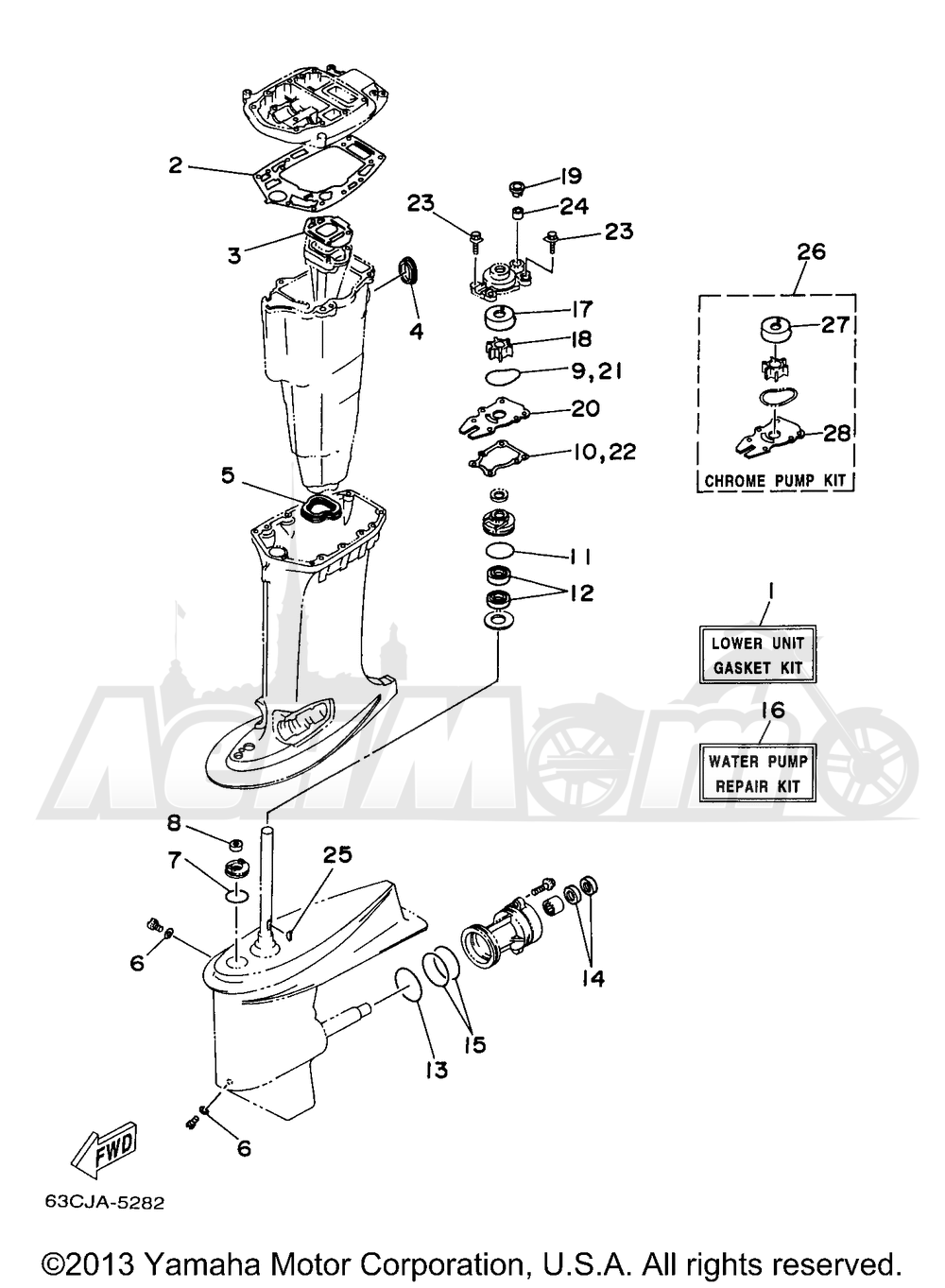 Запчасти для Лодочного мотора Yamaha 1998 C40TLRW Раздел: REPAIR KIT 2 | ремкомплект 2