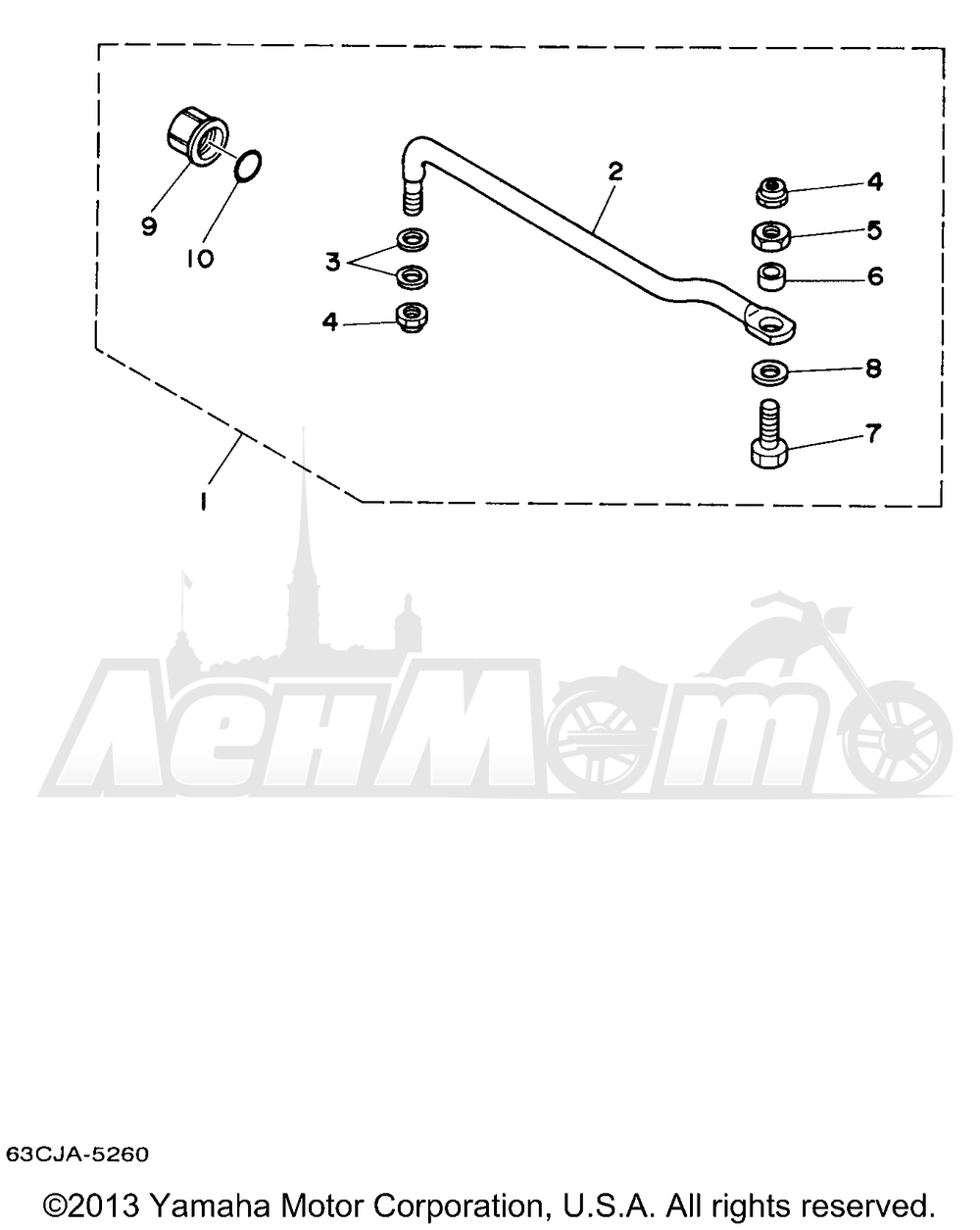Запчасти для Лодочного мотора Yamaha 1998 C50TLRW Раздел: ALTERNATE STEERING GUIDE ATTACHMENT | ALTERNATE рулевое управление направляющая ATTACHMENT