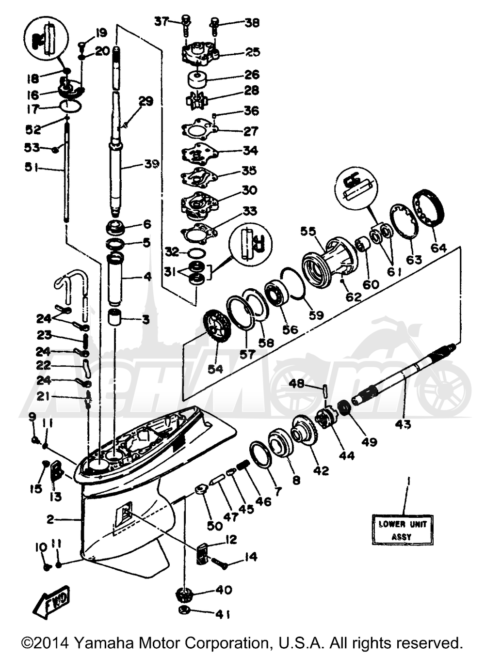 Запчасти для Лодочного мотора Yamaha 1998 C60TLRW Раздел: LOWER CASING DRIVE 1 | нижний CASING привод 1