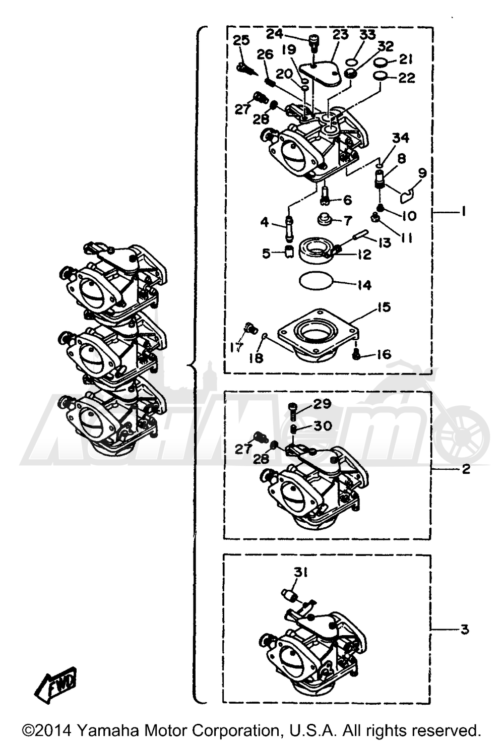 Запчасти для Лодочного мотора Yamaha 1998 C60TLRW Раздел: CARBURETOR | карбюратор