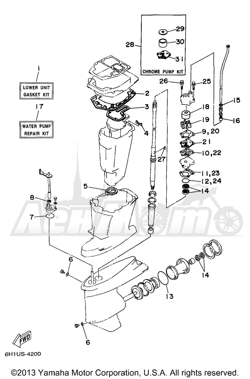 Запчасти для Лодочного мотора Yamaha 1998 C90TLRW Раздел: REPAIR KIT 2 | ремкомплект 2