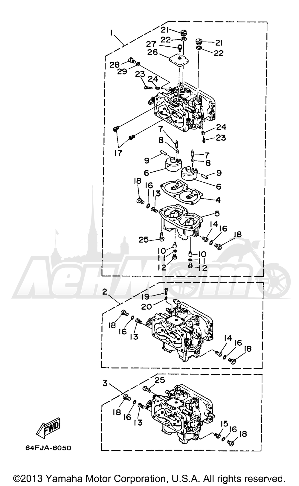 Запчасти для Лодочного мотора Yamaha 1998 D150TLRW Раздел: CARBURETOR | карбюратор