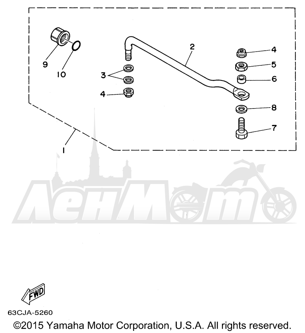 Запчасти для Лодочного мотора Yamaha 1998 F50TLRW/T50TLRW/F50TLHW Раздел: STEERING GUIDE ATTACHMENT | рулевое управление направляющая ATTACHMENT