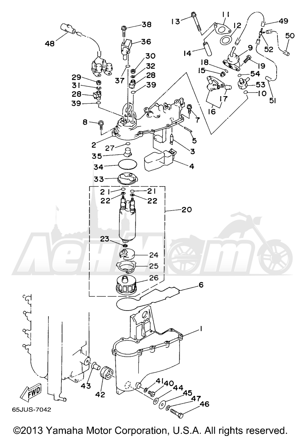 Запчасти для Лодочного мотора Yamaha 1998 V225TLRW Раздел: FUEL INJECTION PUMP | топливо впрыск насос
