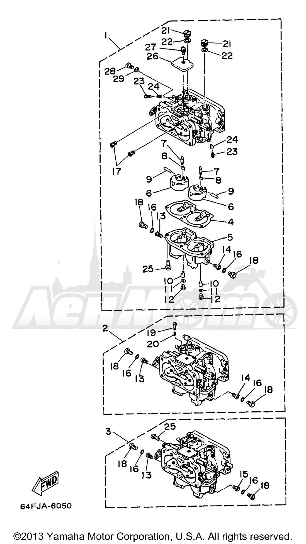 Запчасти для Лодочного мотора Yamaha 1997 225TLRV Раздел: CARBURETOR | карбюратор