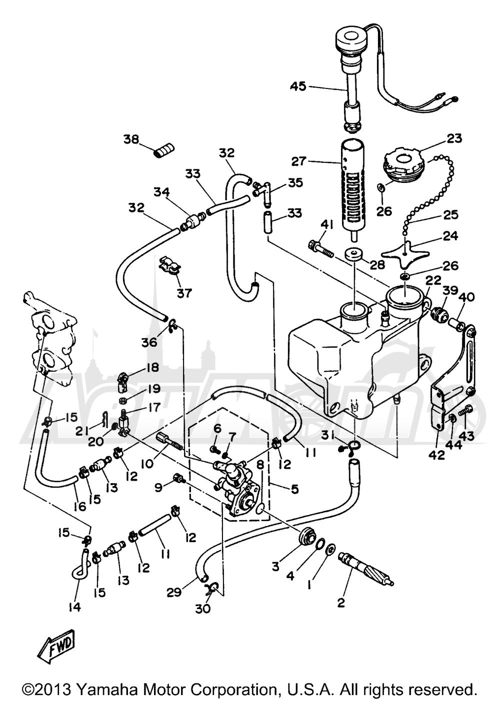 Запчасти для Лодочного мотора Yamaha 1997 25ELHV/20MLHV/20MSHV/25ESHV/25ELRV/25MSHV2/25MLHV2 Раздел: ALTERNATE 3 (OIL INJECTION) | ALTERNATE 3 (впрыск масла)