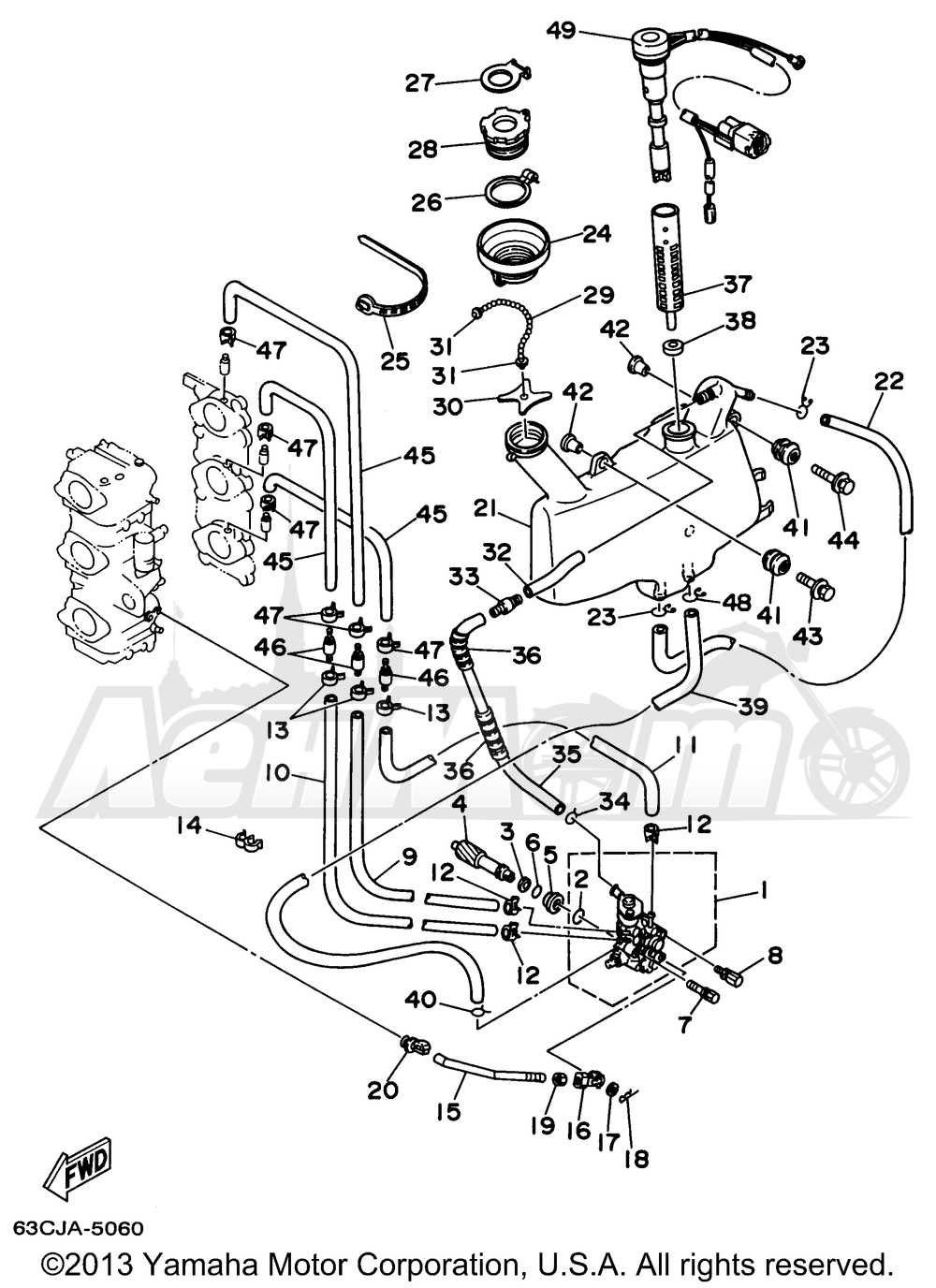 Запчасти для Лодочного мотора Yamaha 1997 40TLRV/50TLHV/40MLHV/40MSHV/50EJRV/40TLHV/40EJRV/50ELRV/50TLRV/40ELRV/40MJHV/40ESRV Раздел: OIL PUMP 2 (ER TH TR) | маслянный насос 2 (ER TH TR)