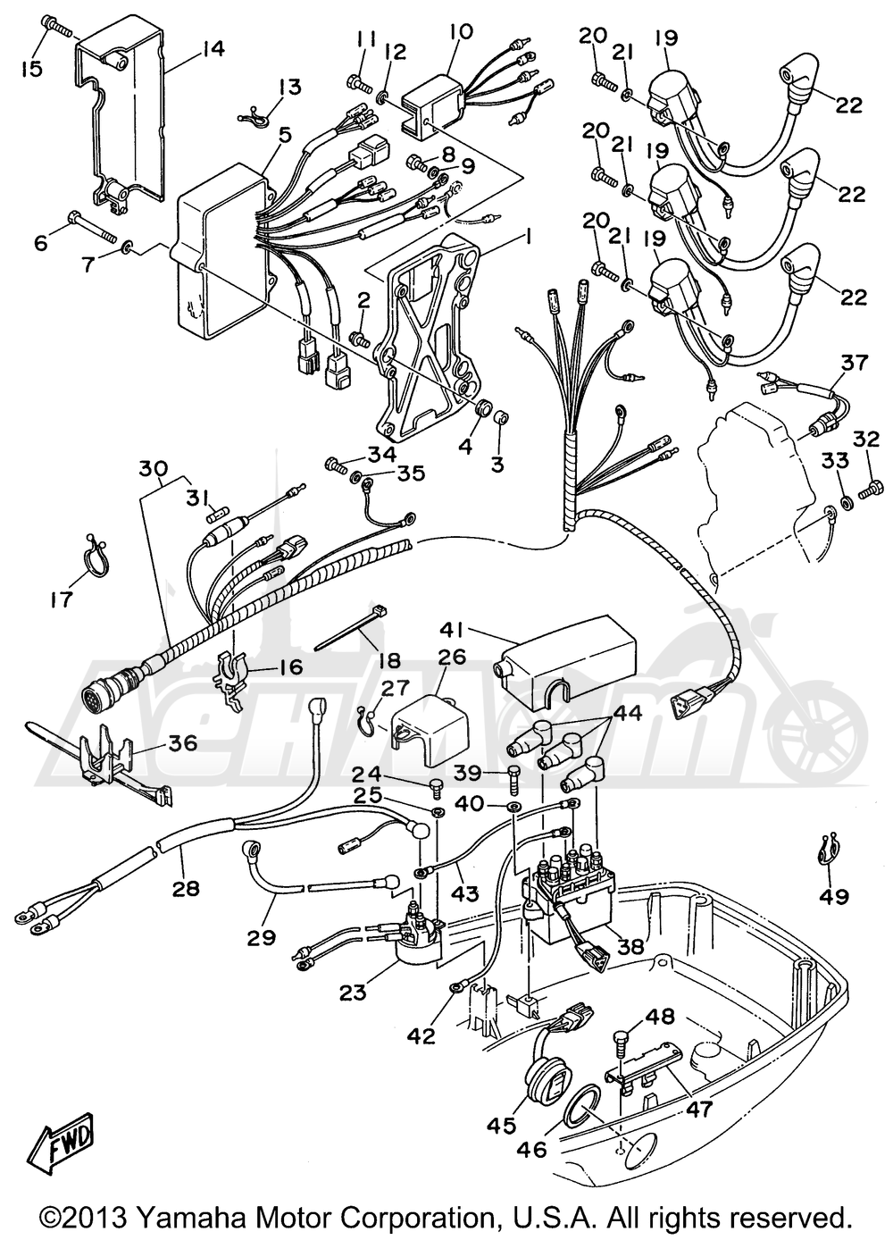 Запчасти для Лодочного мотора Yamaha 1997 70TLRV Раздел: ELECTRICAL 1 | электрика 1