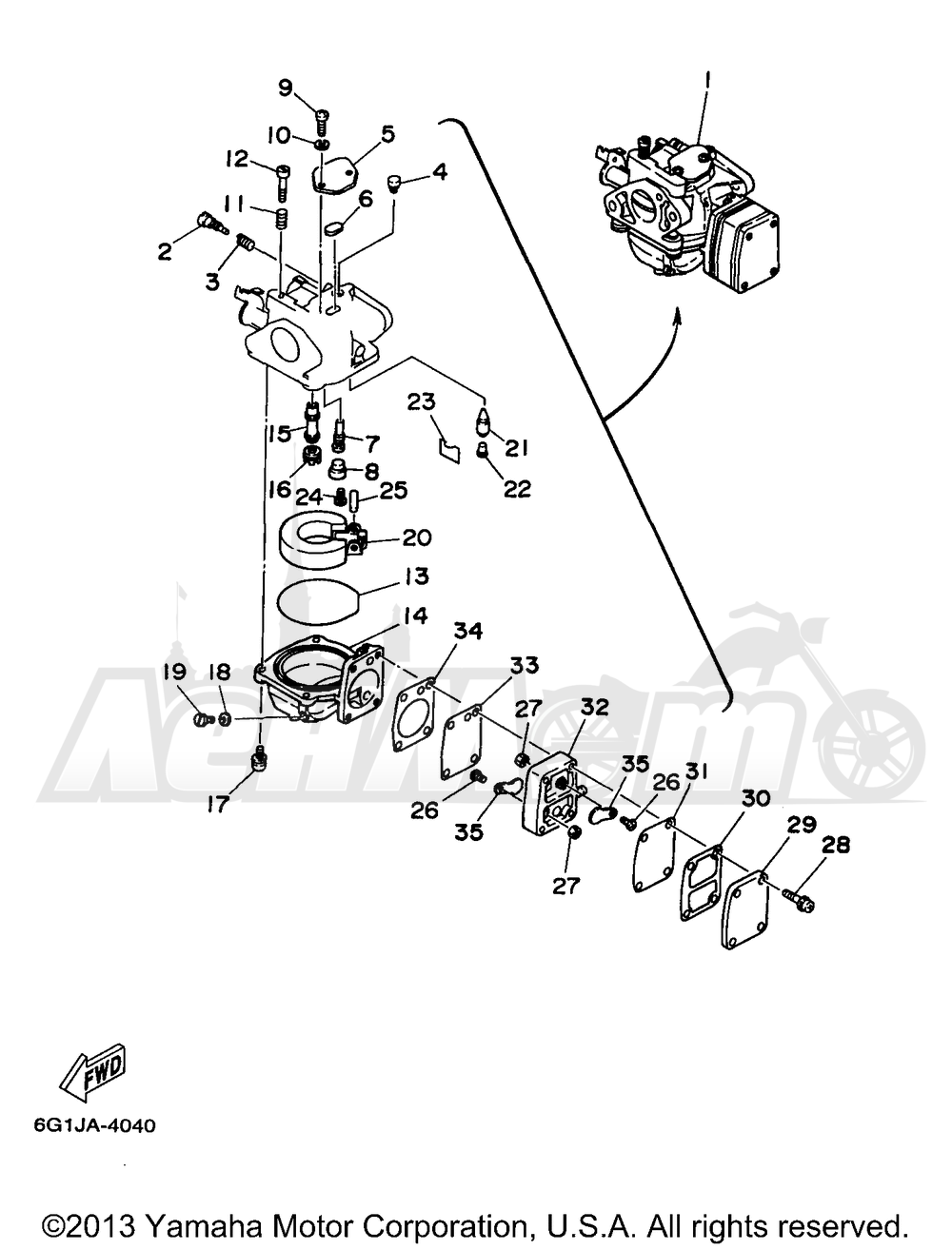 Запчасти для Лодочного мотора Yamaha 1997 8MSHV/8MLHV Раздел: CARBURETOR | карбюратор
