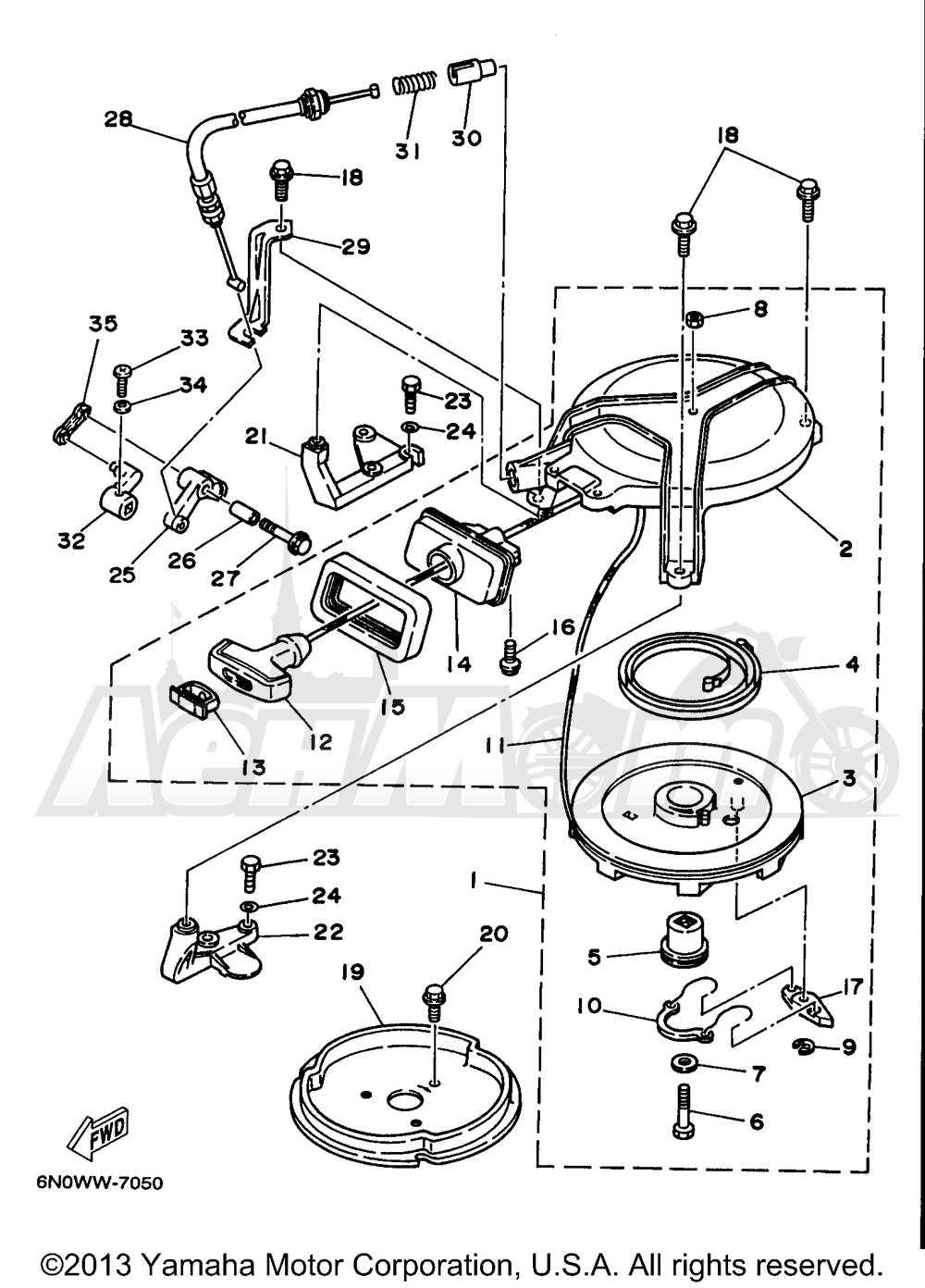 Запчасти для Лодочного мотора Yamaha 1997 8MSHV/8MLHV Раздел: STARTER | стартер